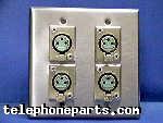 100-D3F4P2: PLATE XLR W/4-D3F SWITCHCRAFT