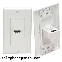 111-200265WH: HDMI JACK F-F W/PLATE WHT