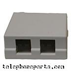 60402SW: BOX 2 PORT SURFACE WH KEYSTONE
