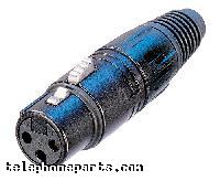 NEU-NC3FXB: XLR 3 PIN FEM CORDMNT GOLD/BLK