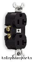 HUB-CR20BLK: RECEPTACLE DUPLEX 20A BLACK