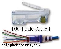PLT-100010C: EZ-RJ45 PLUGS CAT6+ 100 PACK