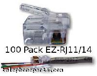 PLT-100026-100: EZ-RJ11/14 PLUGS 100 PK 6 PIN